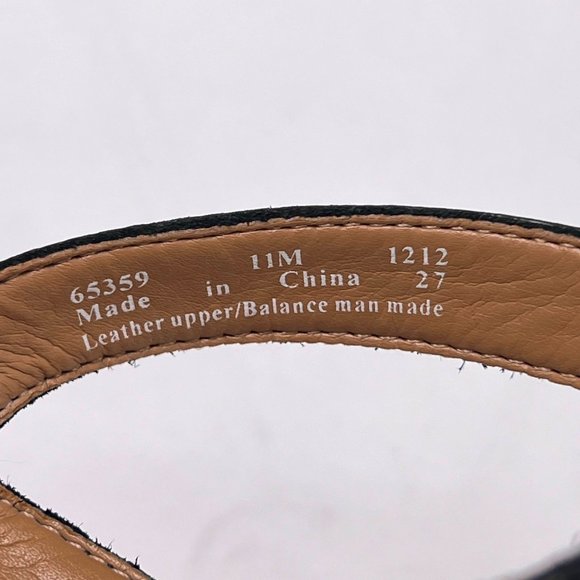 Clarks Black Tooled Leather Slingback Open Toe Cork Wedge Slide Sandals Size 11 - Picture 9 of 9